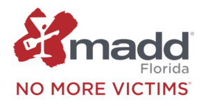Mother's Against Drunk Driving (MADD) logo, emphasizing that there will be no more victims of drunk or impaired driving.
